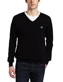 Fred Perry Men's Plain V-Neck Sweater, Black, X-Small Fred Perry Men's Plain V-Neck Sweater, Black, X-Small