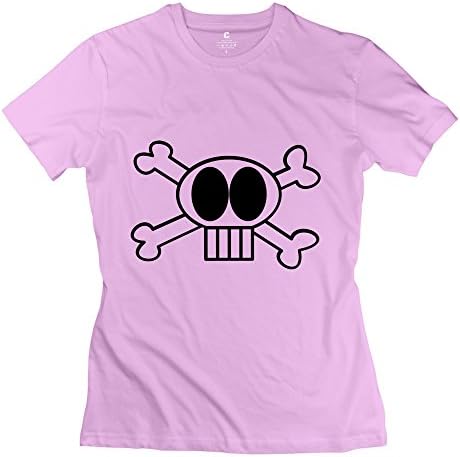 CPY Women's Goofy Skull Cotton T-Shirt Tee Pink L