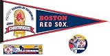 Boston RED SOX 2007 WORLD SERIES Champs Champions PENNANT / Bumper Sticker / Button Fan Pack New Gift