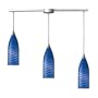 Elk Lighting Cilindro 3-Light Linear Pendant Light, Shade Color: Sapphire Blue