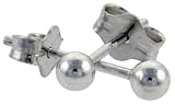 Sterling Silver Small 1/8 (3.0 mm) Ball Stud Earrings.