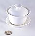 White Porcelain 10 piece Chinese Gongfu Gaiwan Tea Set (Comprised of 3 piece Gaiwan, Fairness Pitcher and 6 Tea Cups)