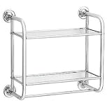 Polder Chrome and Glass Bath Rack, Chrome