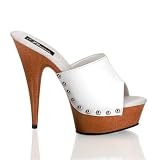  - Delight-601-12 5 3/4'' Stiletto Heel Faux Wood PF Slide