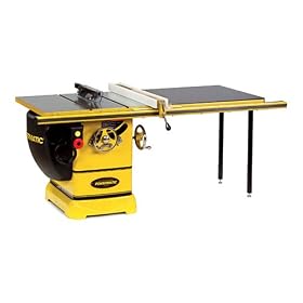 Powermatic 1792000K Model PM 2000 3 Horsepower Cabinet Saw with 50-Inch Accu-Fence, 2 Cast Iron Extension Wings, Table Board, and Legs, 230-Volt 1 Phase