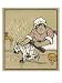 Little White Dog is Washed Under the Cold Tap - He's Not Very Happy About It! Art Sty...