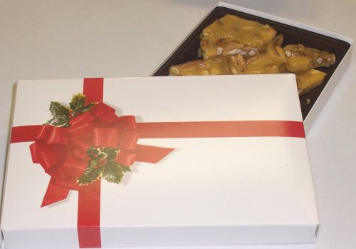 Scott's Cakes 1 lb Peanut and Pretzel Brittle in a Ribbon n Holly Box by Scott's Cakes