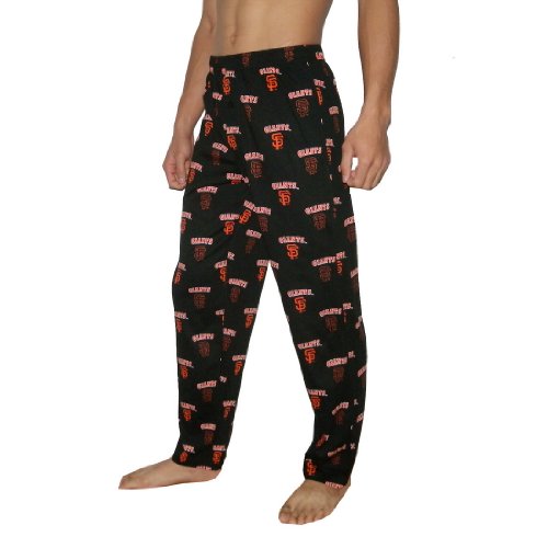 Mens MLB San Francisco Giants Cotton Thermal Sleepwear / Pajama Pants - Black & Orange (Size: S)