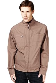 Autograph Pure Cotton Funnel Neck Jacket with Stormwear™