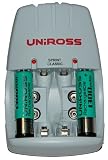 Uniross Sprint Classic Fast Charger for Ni-Cd & Ni-Mh batteries (includes 2 Ni-Mh AA Batteries)