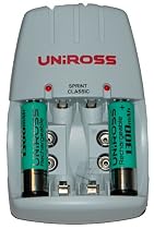 Uniross Sprint Classic Fast Charger for Ni-Cd & Ni-Mh batteries (includes 2 Ni-Mh AA Batteries)