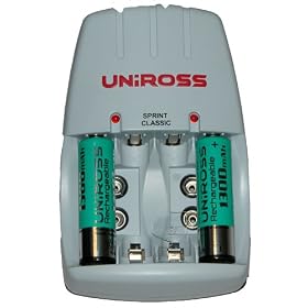 Uniross Sprint Classic Fast Charger for Ni-Cd & Ni-Mh batteries (includes 2 Ni-Mh AA Batteries)