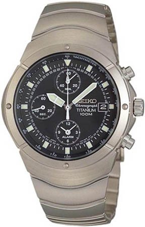 Seiko Men's Titanium Alarm Chronograph SNA025