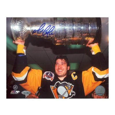 Mario Lemieux Stanley Cup Overhead Autographed 8 x 10 PhotoB004BRQ49E