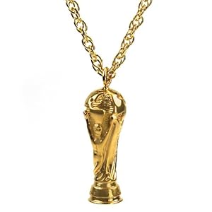 14k Gold Plated Stainless Steel World Cup Trophy Replica Pendant on 20 Inch Chain (LIMITED)