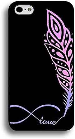 iPhone 6 Plus/6s Plus (5.5 Inch) Aegis Phone Case Simple Clever Mobile Covers Snap on iPhone 6 Plus/6s Plus (5.5 Inch) Black Background Pink Feathers Pattern Cellphone Shell