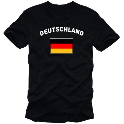 Coole-Fun-T-Shirts Coole Fun T-Shirts DEUTSCHLAND T-SHIRT, SCHWARZ, L