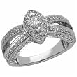 14K White Gold Vintage Style Pre Set Diamond Engagement Ring