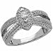 14K White Gold Vintage Style Pre Set Diamond Engagement Ring