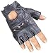 Jafrum Unisex Black Fingerless Leather Gloves