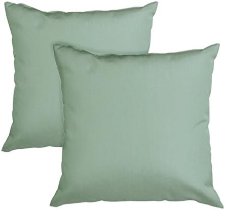 UBOYS LIVING Indoor Outdoor Sunbrella Solid Color Accent Throw Pillows, 20-by-20-Inch, Set of 2, Tourquise