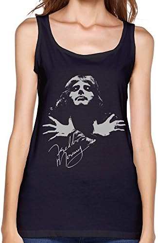 Women's Rock Band Queen Freddie Mercury Autograph Sign Tank Top S Black