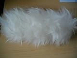 Staubwedel, 90cm -pure Natur-, Schaffell, Holzstiel, Lederhänger, Farbe: weiß