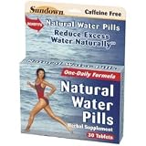 Sundown Natural Water Pills Herbal Supplement Tablets - 30 Tablets