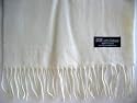100% Cashmere Wool Super Soft Feel Scarf / Muffler - Ivory ( FREE SHIPPING ! )