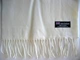 100% Cashmere Wool Super Soft Feel Scarf - Ivory ( FREE SHIPPING ! )