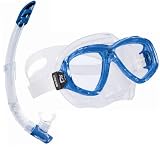 CRESSI Perla + Gamma - Set plongée homme (masque +tuba 100% sec) - Bleu
