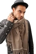 Shoreditch Mens Merino Wool Oversize Scarf Mink Grey