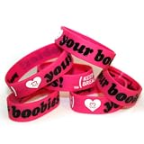 Keep A Breast 1 Inch Love Your Boobies Bracelet Pink/Black