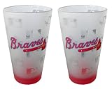 Atlanta Braves Frosted Pint Glass (16-Ounce, Set of 2)