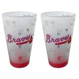 Atlanta Braves Frosted Pint Glass (16-Ounce, Set of 2) by