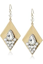 Triangle with Center Stones Dangle Earrings