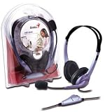 Genius HS-04V. Headset with Bass Vibration. Inline bass vibration and volume control for games and music.