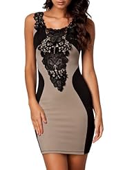 Sleeveless Lace Polyamide/Spandex Cocktail Knee Length Floral Print Bodycon Dress/Party Dress 