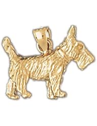 Dazzlers Solid 14k Gold 3D Schnauzer Dog Charm Pendant Available in three colors from jewelsberry (weights: 3.9 grams only)