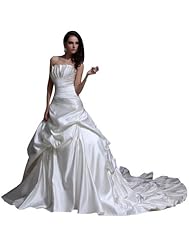 Plus Size  Satin Wedding Dress  with a Cathedral Train  With Ruffles
