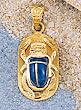 18k Gold with Lapis Scarab Pendant