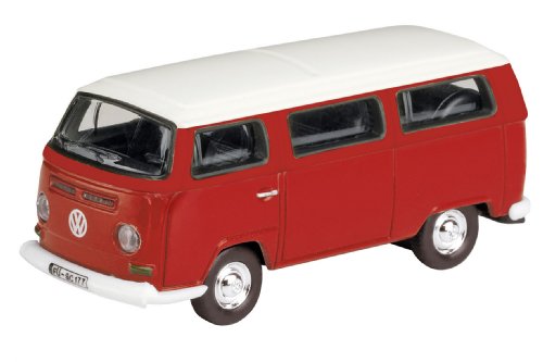 Dickie-Schuco 452586900 - Schuco - VW T2a Bus, rot-wei&szlig; 1:87 Vitrine mit TB, Kennzeichen: F&Uuml; - SC 177