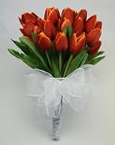 Tulip Bouquet (Orange/Red) 27 Tulips - Silk Wedding Bouquet