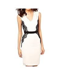 Above the Knee Short General Print Sleeveless Pleated Lace Mini-SILHOUETTENatural   Waistline Mini Dress 