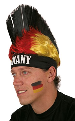Kostüm Perücke Punker Fan Deutschland EM 2016 Zubehör Fanartikel Fußball Karneval