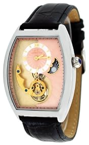 Adee Kaye #AK8024-M9 Men's Motif 3-D Sun Moon Partial Skeleton Automatic Watch