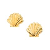 14K Yellow Gold Children's Shell Earrings