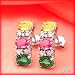 Jewelry : 14K Yellow, Pink & Green Sapphire & Diamond Earrings