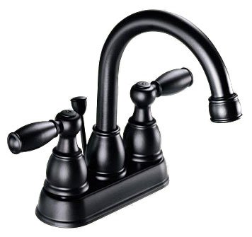 Childrens Toyshop  Tools & Hardware : Peerless P99685-WI Wrought Iron Black Two Handle Bathroom Lavatory Faucet