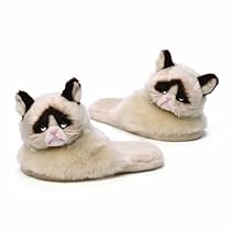 GUND Grumpy Cat Plush Slippers, Adult Size
